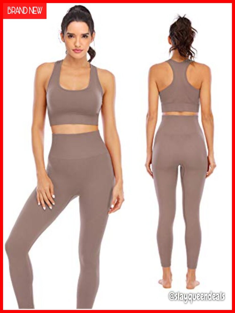 Women's 2 Piece Workout Set Seamless High Waisted Leggings Padded Sports Bra